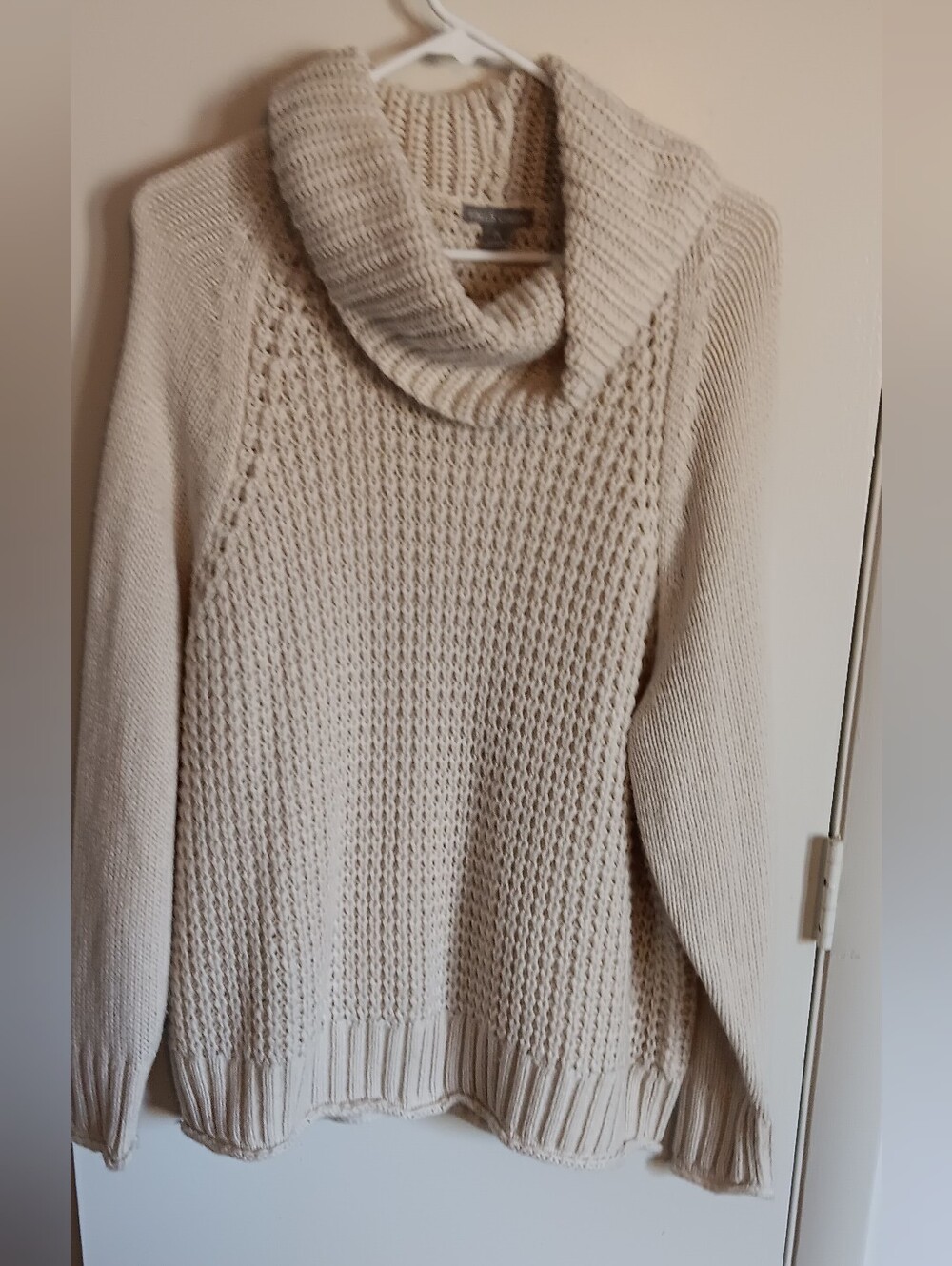 Cream Colored Chucky Knit Sweater From "Falls Creek"